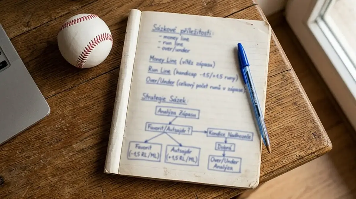 Sázkařský zápisník s rozhodovací mapou pro výběr trhu MLB