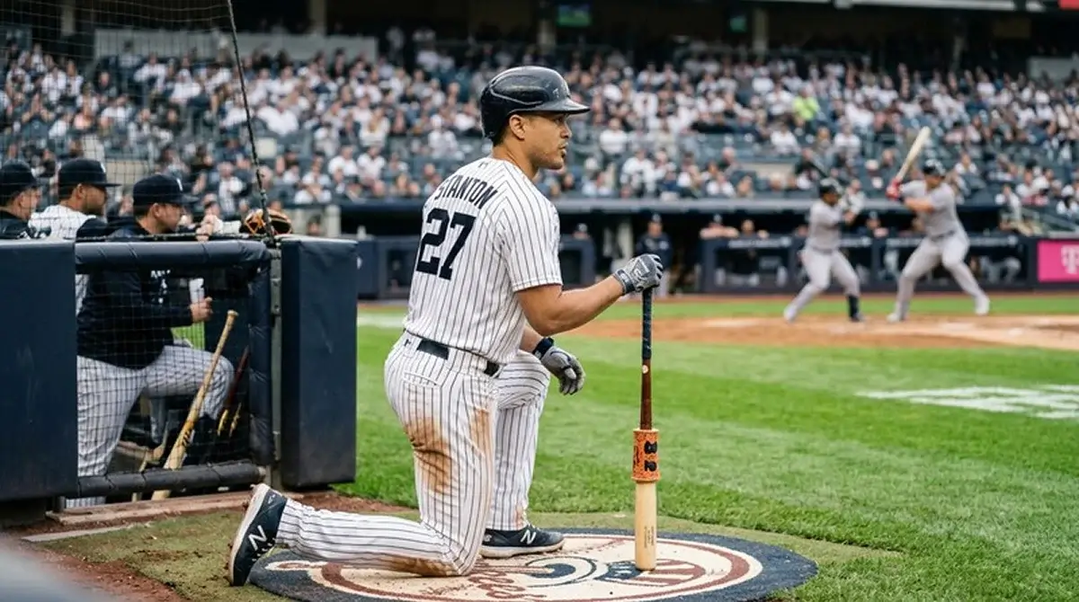 MLB pálkař v on-deck circle při přípravě na svůj at-bat