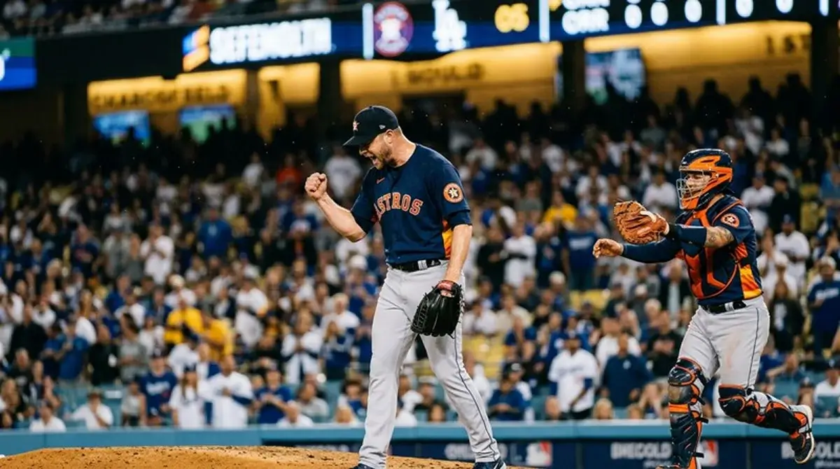 MLB closer slaví závěrečný out v deváté směně