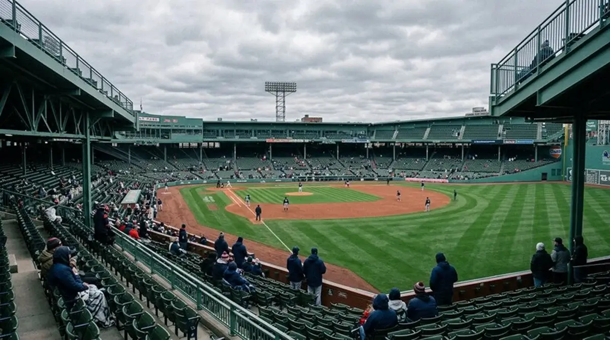 Chladný jarní MLB stadion na začátku sezóny