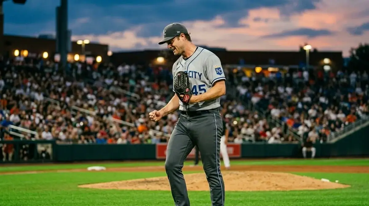Elitní MLB nadhazovač v dominantní pozici po strikeoutu
