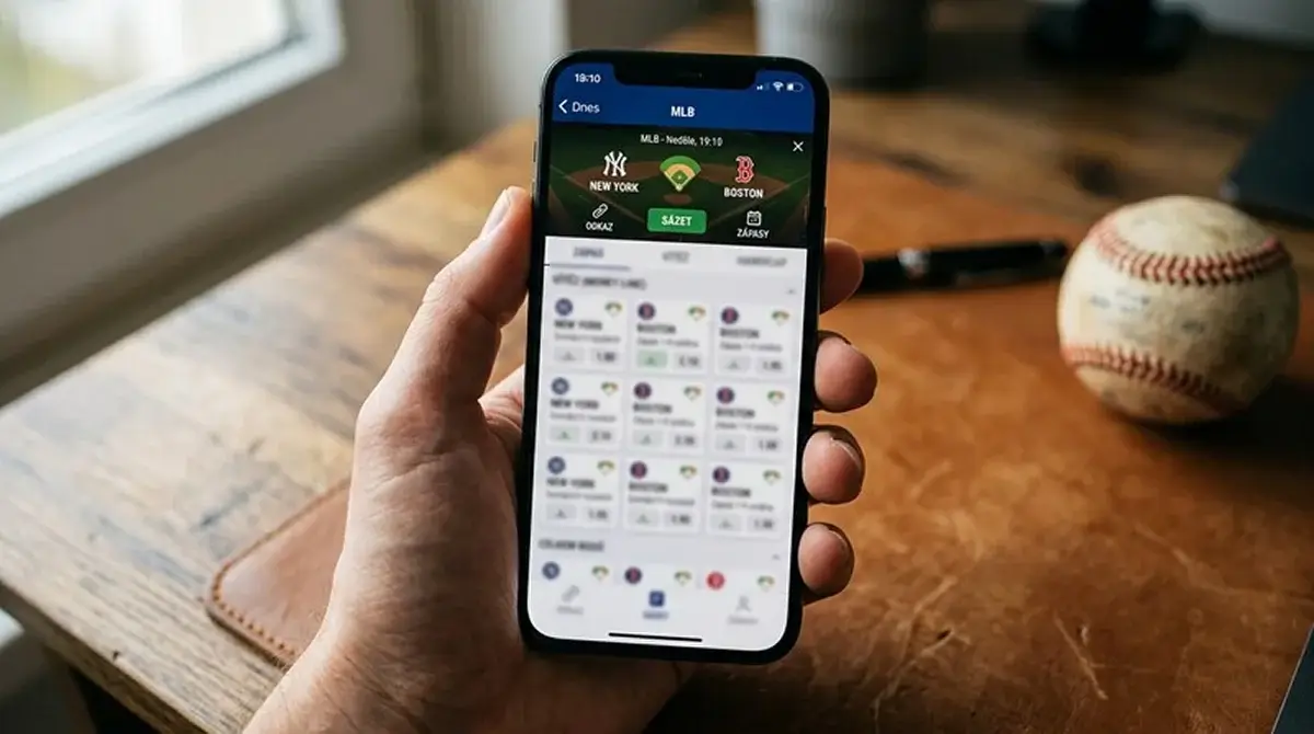 Hloubka MLB sázkových trhů zobrazená v mobilní aplikaci českého operátora