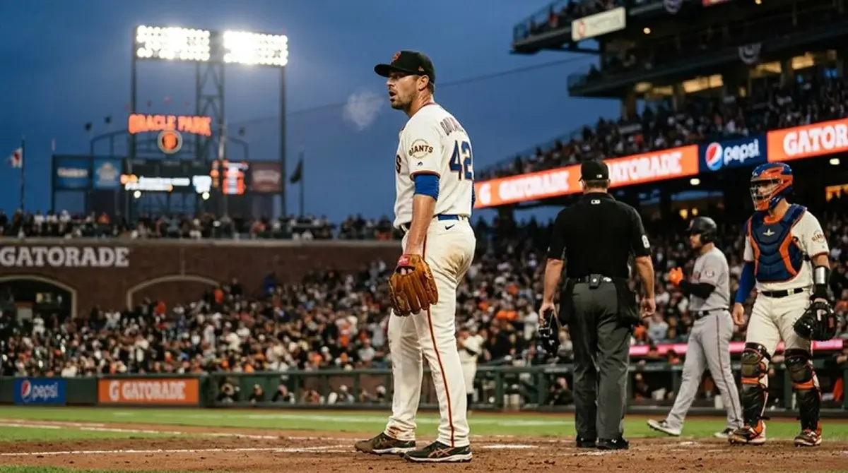 MLB nadhazovač v okamžiku klíčové události zápasu